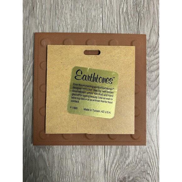 Vintage Earthtones Southwestern Tile Art Trivet Tu-oti Native American 6” - Picture 3 of 6